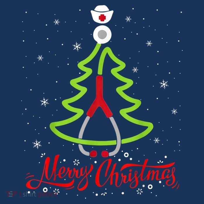 Nurse Merry Christmas Tree Stethoscope Xmas Nurse Christmas Tall T-Shirt