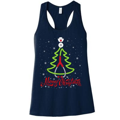 Nurse Merry Christmas Tree Stethoscope Xmas Nurse Christmas Womens Tank Top