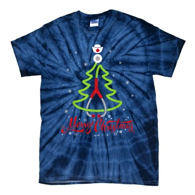 Nurse Merry Christmas Tree Stethoscope Xmas Nurse Christmas Tie-Dye T-Shirt