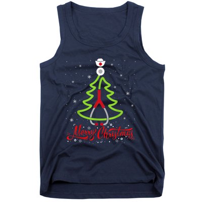 Nurse Merry Christmas Tree Stethoscope Xmas Nurse Christmas Tank Top