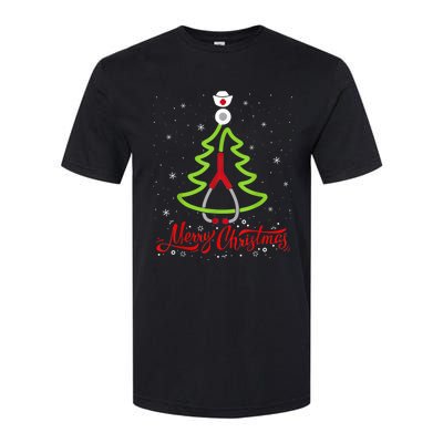 Nurse Merry Christmas Tree Stethoscope Xmas Nurse Christmas Softstyle CVC T-Shirt