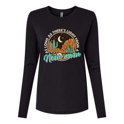 Neon Moon Cactus Country Mountain Vintage Retro Western Cow Womens Cotton Relaxed Long Sleeve T-Shirt