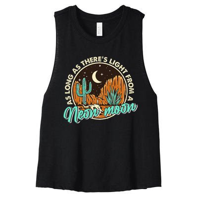 Neon Moon Cactus Country Mountain Vintage Retro Western Cow Women's Racerback Cropped Tank