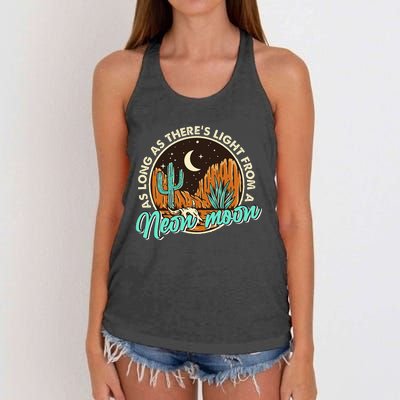 Neon Moon Cactus Country Mountain Vintage Retro Western Cow Women's Knotted Racerback Tank