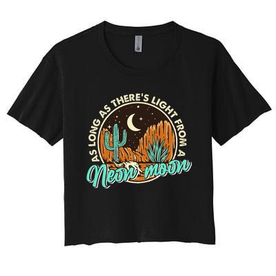 Neon Moon Cactus Country Mountain Vintage Retro Western Cow Women's Crop Top Tee