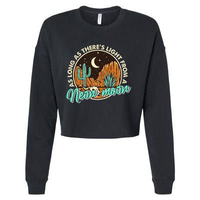 Neon Moon Cactus Country Mountain Vintage Retro Western Cow Cropped Pullover Crew