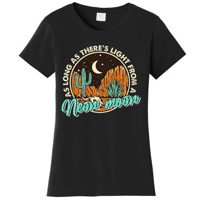 Neon Moon Cactus Country Mountain Vintage Retro Western Cow Women's T-Shirt