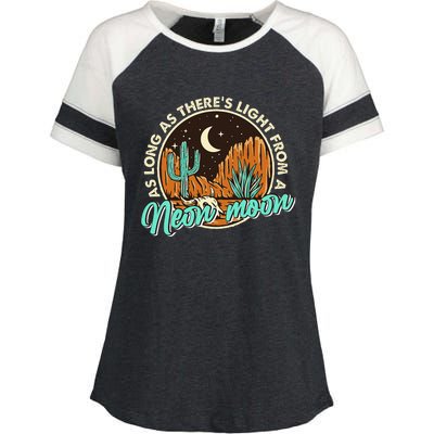 Neon Moon Cactus Country Mountain Vintage Retro Western Cow Enza Ladies Jersey Colorblock Tee