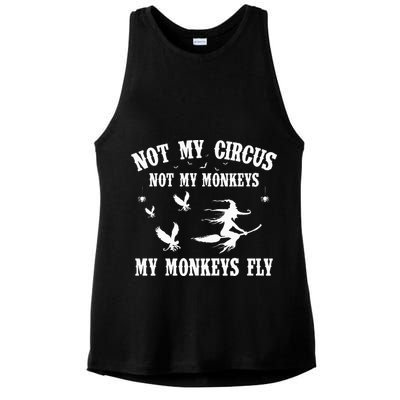Not My Circus Not My Monkeys My Monkeys Fly Halloween Ladies PosiCharge Tri-Blend Wicking Tank