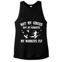 Not My Circus Not My Monkeys My Monkeys Fly Halloween Ladies PosiCharge Tri-Blend Wicking Tank