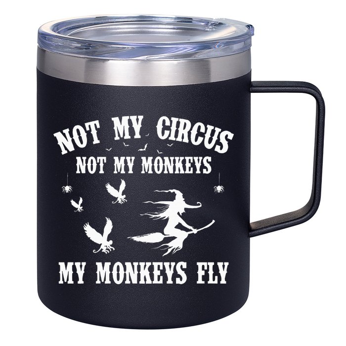 Not My Circus Not My Monkeys My Monkeys Fly Halloween 12oz Stainless Steel Coffee Mug