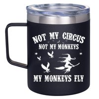 Not My Circus Not My Monkeys My Monkeys Fly Halloween 12oz Stainless Steel Coffee Mug
