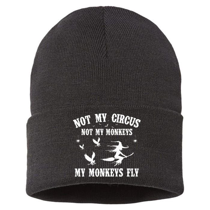 Not My Circus Not My Monkeys My Monkeys Fly Halloween Sustainable Knit Beanie