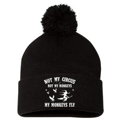 Not My Circus Not My Monkeys My Monkeys Fly Halloween Pom Pom 12in Knit Beanie