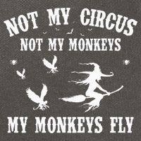 Not My Circus Not My Monkeys My Monkeys Fly Halloween Cotton Canvas Backpack