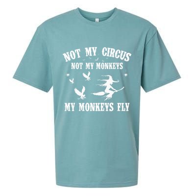 Not My Circus Not My Monkeys My Monkeys Fly Halloween Sueded Cloud Jersey T-Shirt