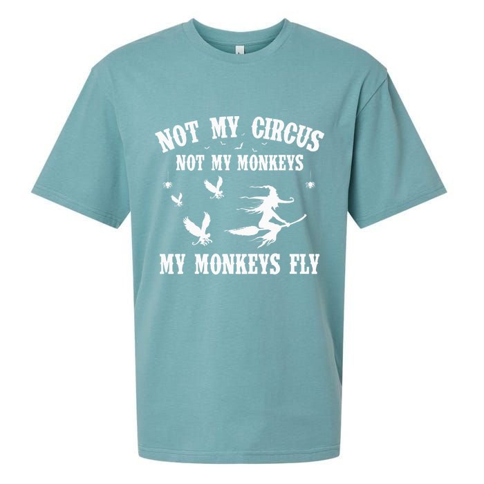 Not My Circus Not My Monkeys My Monkeys Fly Halloween Sueded Cloud Jersey T-Shirt