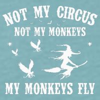 Not My Circus Not My Monkeys My Monkeys Fly Halloween Sueded Cloud Jersey T-Shirt