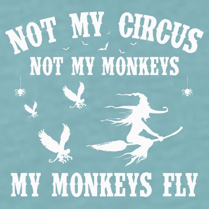 Not My Circus Not My Monkeys My Monkeys Fly Halloween Sueded Cloud Jersey T-Shirt