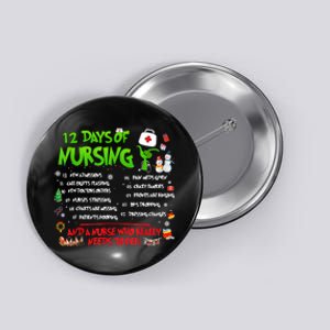 Nurses Merry Christmas Funny 12 Days Of Nursing Xmas Pajamas Button