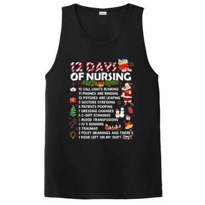 Nurses Merry Christmas Funny 12 Days of Nursing Xmas PosiCharge Competitor Tank