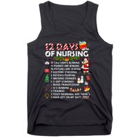 Nurses Merry Christmas Funny 12 Days of Nursing Xmas Tank Top