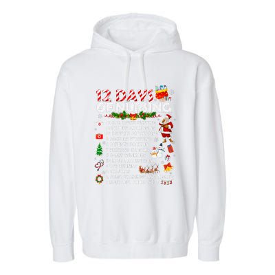 Nurses Merry Christmas Funny 12 Days of Nursing Xmas Garment-Dyed Fleece Hoodie