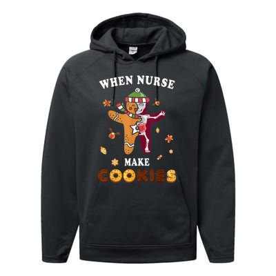 Nurse Make Cookies Xmas Gingerbread Ugly Christmas Performance Fleece Hoodie