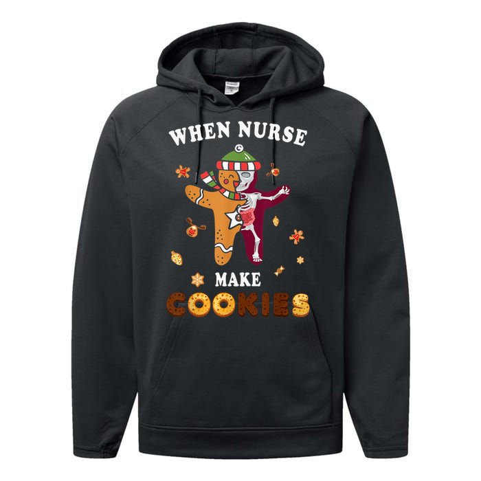 Nurse Make Cookies Xmas Gingerbread Ugly Christmas Performance Fleece Hoodie