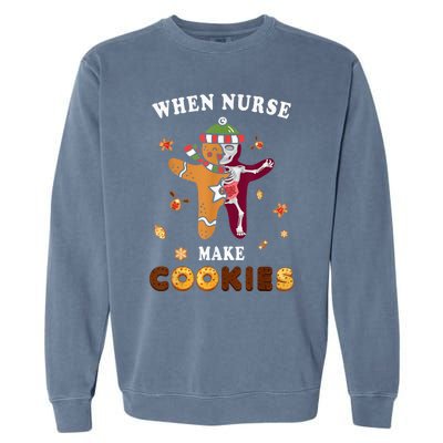 Nurse Make Cookies Xmas Gingerbread Ugly Christmas Garment-Dyed Sweatshirt