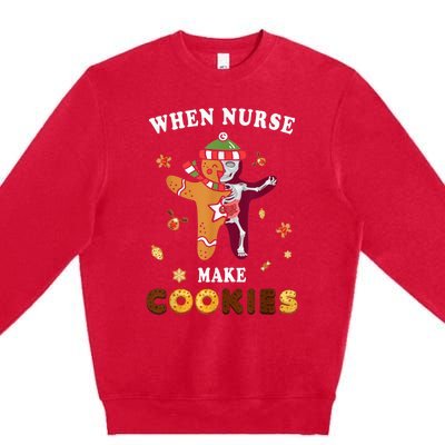 Nurse Make Cookies Xmas Gingerbread Ugly Christmas Premium Crewneck Sweatshirt