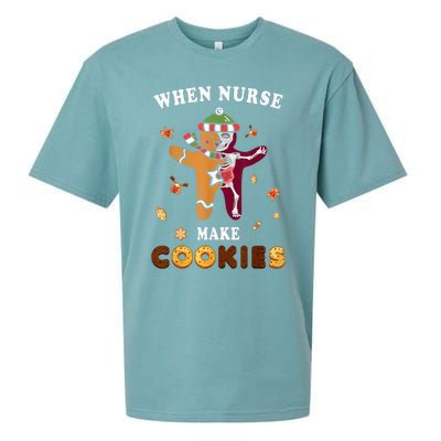 Nurse Make Cookies Xmas Gingerbread Ugly Christmas Sueded Cloud Jersey T-Shirt