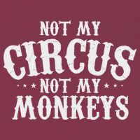 Not My Circus Not My Monkeys Funny Sarcastic Saying 16oz Travel Tumbler