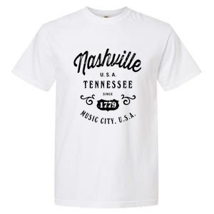 Nashville Music City Tennessee Cool Gift Country Music City Guitar Garment-Dyed Heavyweight T-Shirt