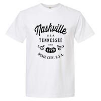 Nashville Music City Tennessee Cool Gift Country Music City Guitar Garment-Dyed Heavyweight T-Shirt