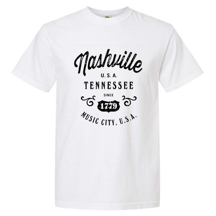 Nashville Music City Tennessee Cool Gift Country Music City Guitar Garment-Dyed Heavyweight T-Shirt