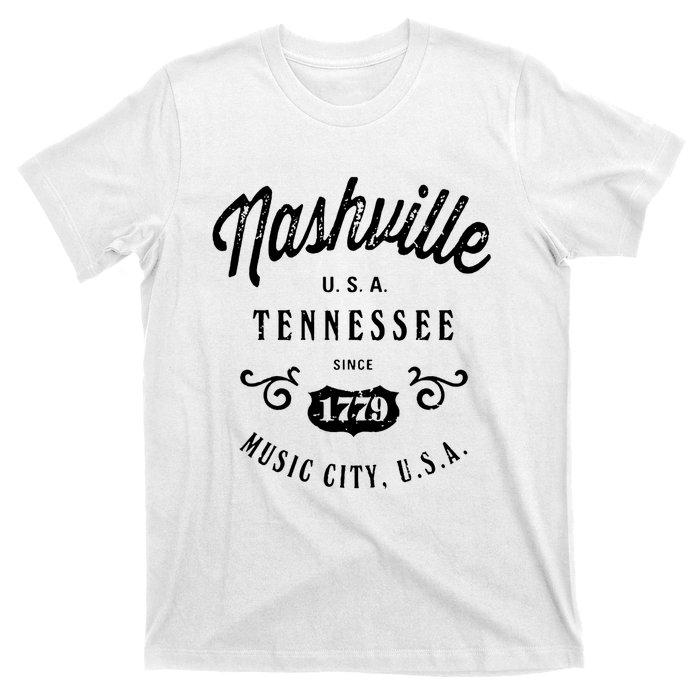 Nashville Music City Tennessee Cool Gift Country Music City Guitar T-Shirt