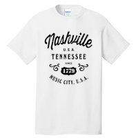 Nashville Music City Tennessee Cool Gift Country Music City Guitar Tall T-Shirt