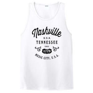 Nashville Music City Tennessee Cool Gift Country Music City Guitar PosiCharge Competitor Tank