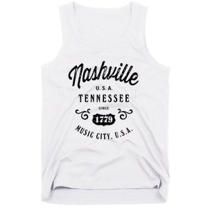 Nashville Music City Tennessee Cool Gift Country Music City Guitar Tank Top