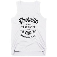 Nashville Music City Tennessee Cool Gift Country Music City Guitar Tank Top