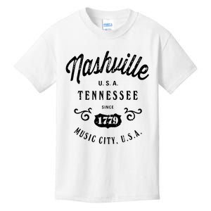 Nashville Music City Tennessee Cool Gift Country Music City Guitar Kids T-Shirt