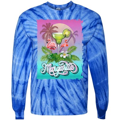 National Margarita Day Funny Retro Vintage Ideas Meaningful Gift Tie-Dye Long Sleeve Shirt