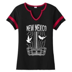 New Mexico Disc Golf Player Breaking Chains Birdie Gift Ladies Halftime Notch Neck Tee