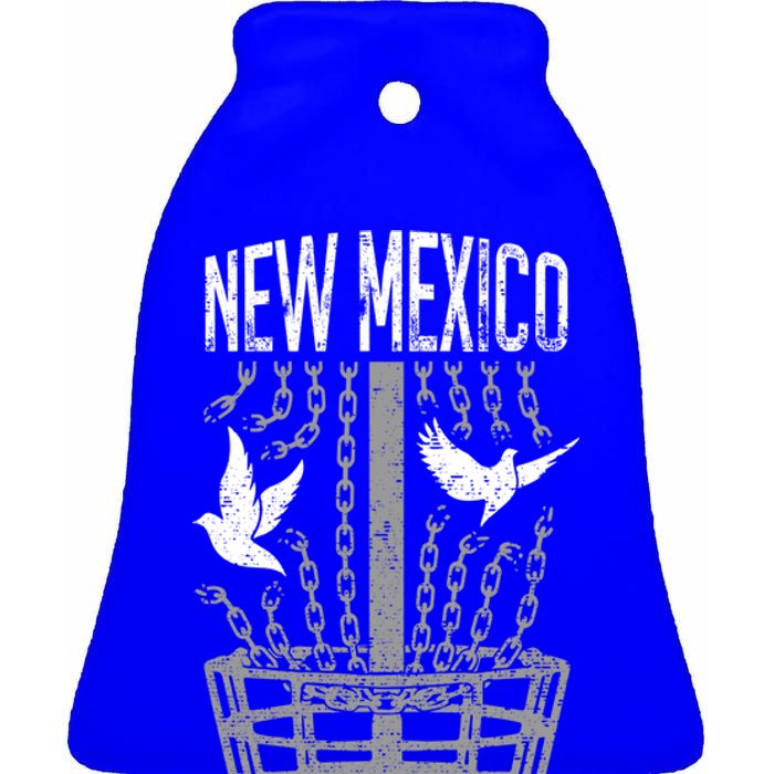 New Mexico Disc Golf Player Breaking Chains Birdie Gift Ceramic Bell Ornament