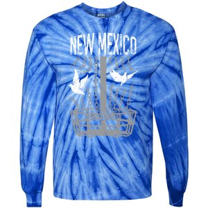 New Mexico Disc Golf Player Breaking Chains Birdie Gift Tie-Dye Long Sleeve Shirt