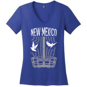 New Mexico Disc Golf Player Breaking Chains Birdie Gift Women's V-Neck T-Shirt