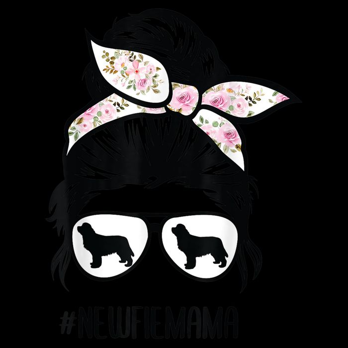 Newfie Mom Dog Messy Bun Hair Glasses Newfoundland Dog Mom Bag