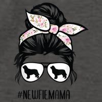 Newfie Mom Dog Messy Bun Hair Glasses Newfoundland Dog Mom Vector Backpack