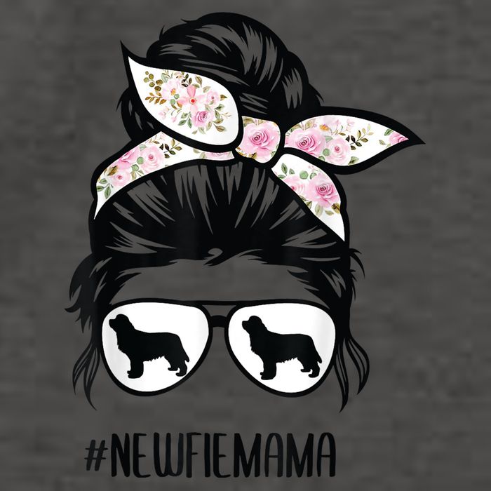Newfie Mom Dog Messy Bun Hair Glasses Newfoundland Dog Mom Vector Backpack